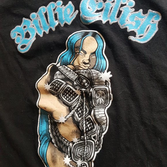 Billie Eilish Black Tee T-Shirt Unisex Size Small - Picture 2 of 3